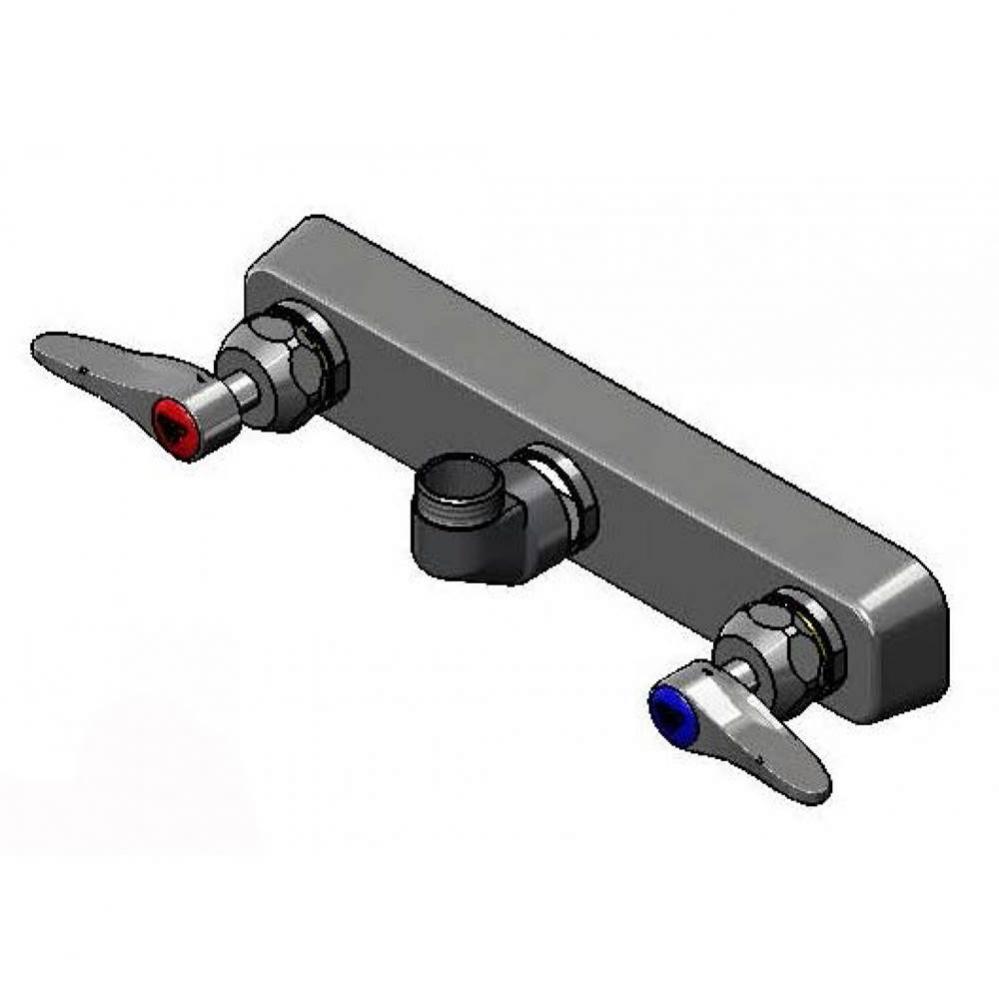 8'' Wall Mount Workboard PRU Base Faucet, Less Nozzle, CV-Ceramas, Lever Handles