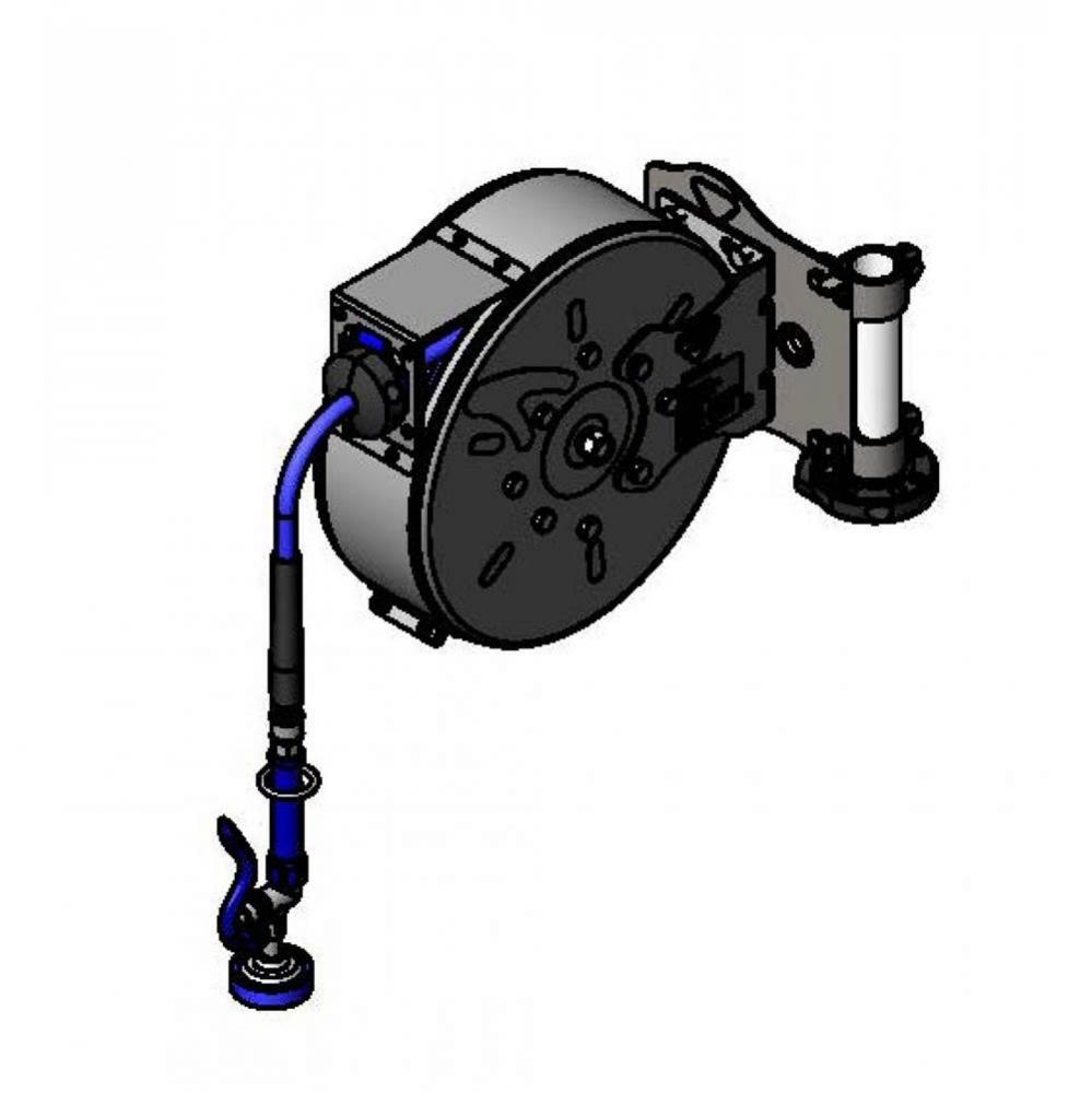 3/8'' x 30' Enclosed SS Reel w/ SS Table Leg Swing Bracket