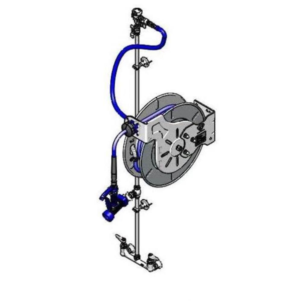 Hose Reel Assembly, Open 50' Hose Reel, Exposed Piping & Accessories