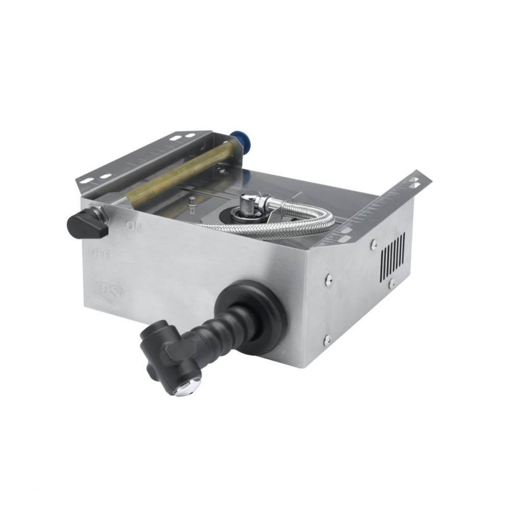 6' Combi-Oven Hose Reel, Stainless Steel Shroud, Push-Button Spray Valve