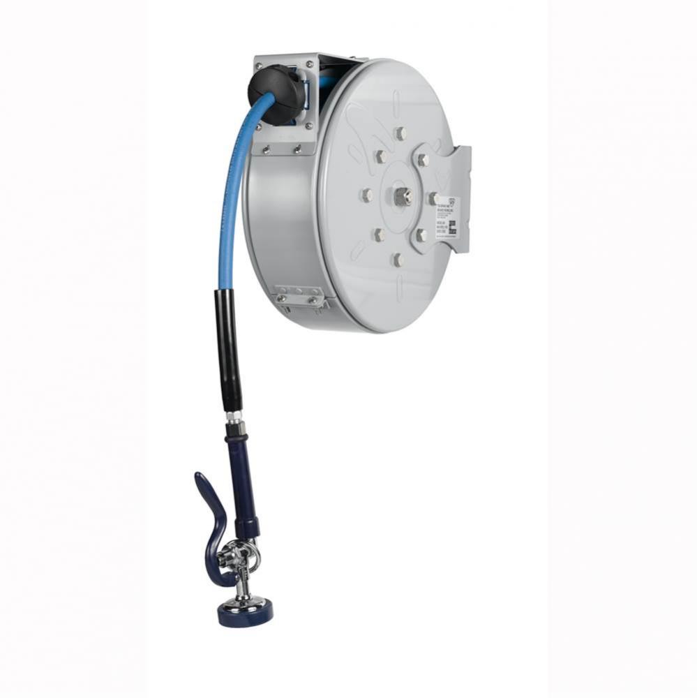 Hose Reel, Enclosed, Epoxy Coated Steel, 3/8''ID x 30' Hose, Spray Valve