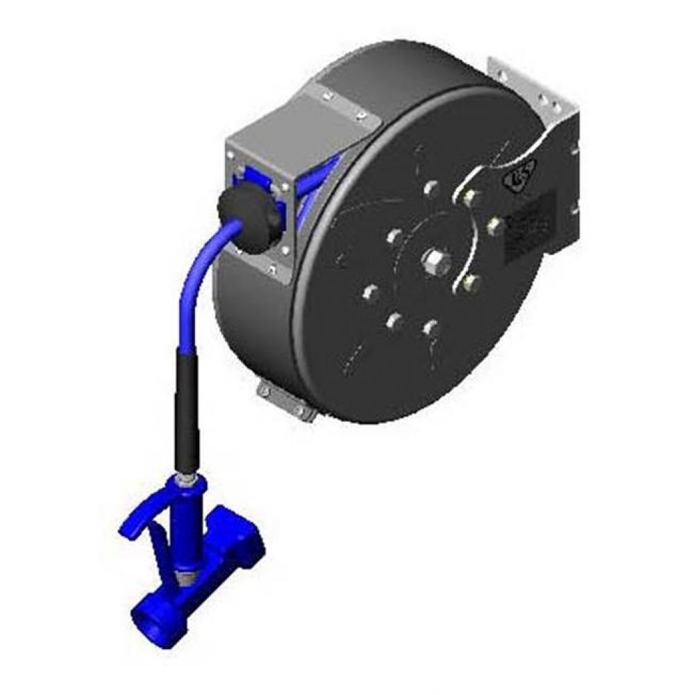 Hose Reel,Enclosed,Epoxy Coated Steel,30'Hose,3/8''ID with Front Trigger Water Gun