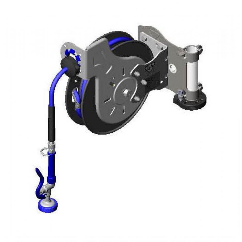 3/8'' x 35' Open Coated Reel w/ SS Table Leg Swing Bracket