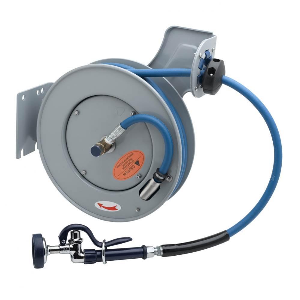 Hose Reel, Open, Epoxy Coated Steel, 3/8''ID x 35' Hose, Spray Valve