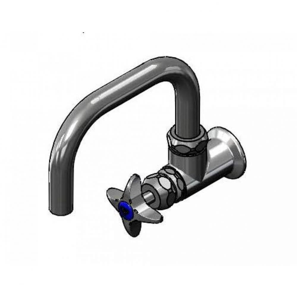 Single Wall Mount Big-Flo Faucet, 8'' Swing Nozzle, 00LL Street Elbow