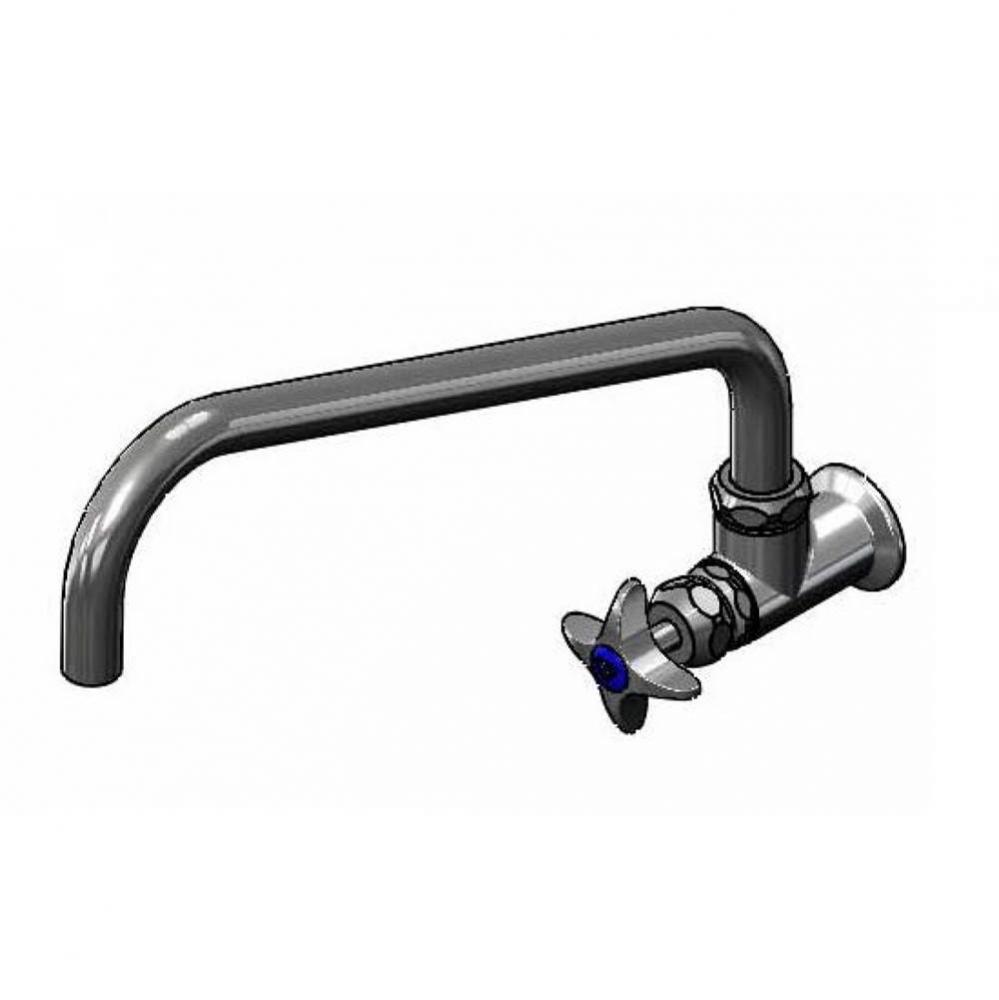 Single Wall Mount Big-Flo Faucet, 16'' Swing Nozzle, 00LL Street Elbow