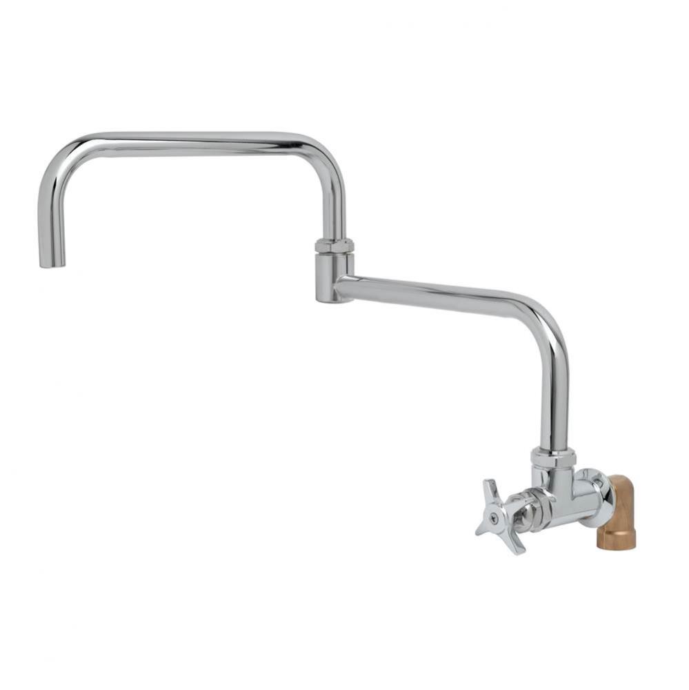 Single Wall Mount Big-Flo Faucet, 18'' Double-Joint Swing Nozzle, 00LL Street Elbow