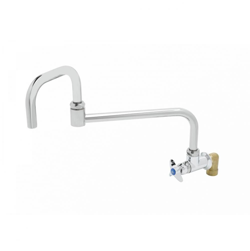 Single Wall Mount Big-Flo Faucet, 18'' Double-Joint Swing Nozzle, 00LL Street Elbow