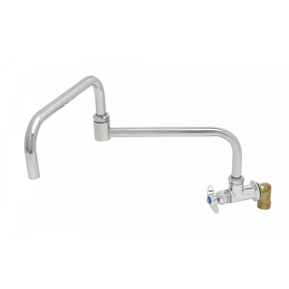 Single Wall Mount Big-Flo Faucet, 24'' Double-Joint Swing Nozzle, 00LL Street Elbow