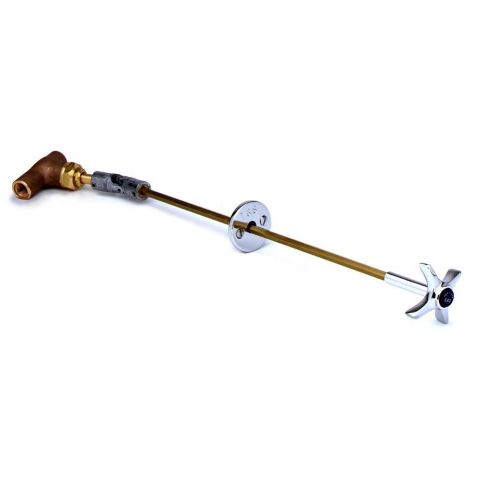 Remote Control for Gases, 3/8'' NPT Inlet and Outlet, Straight Flange, 4-Arm Lab Handle