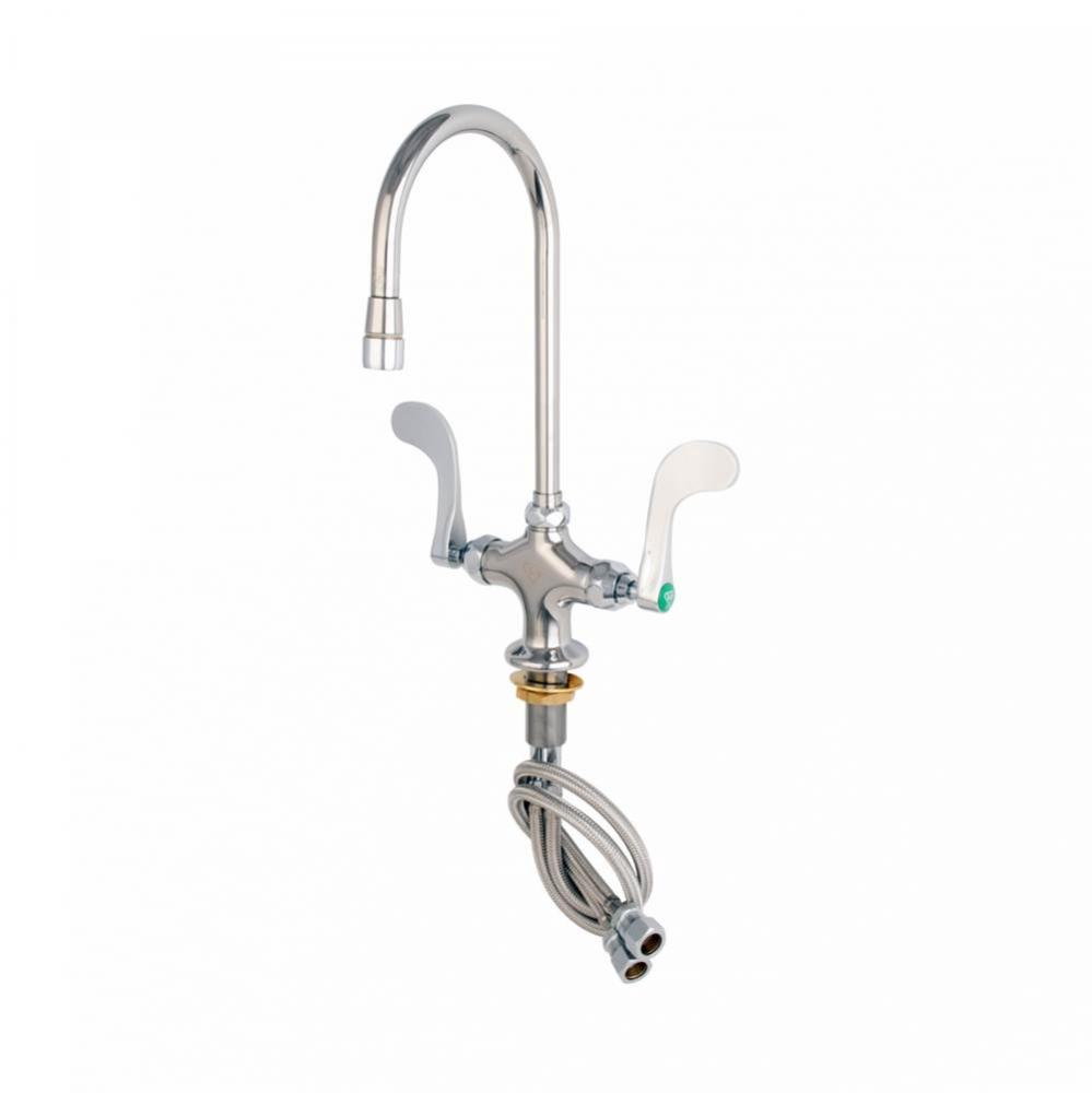 Lab Mixing Faucet: Swivel Gooseneck, Aerator, 4'' Handles, QT Eternas