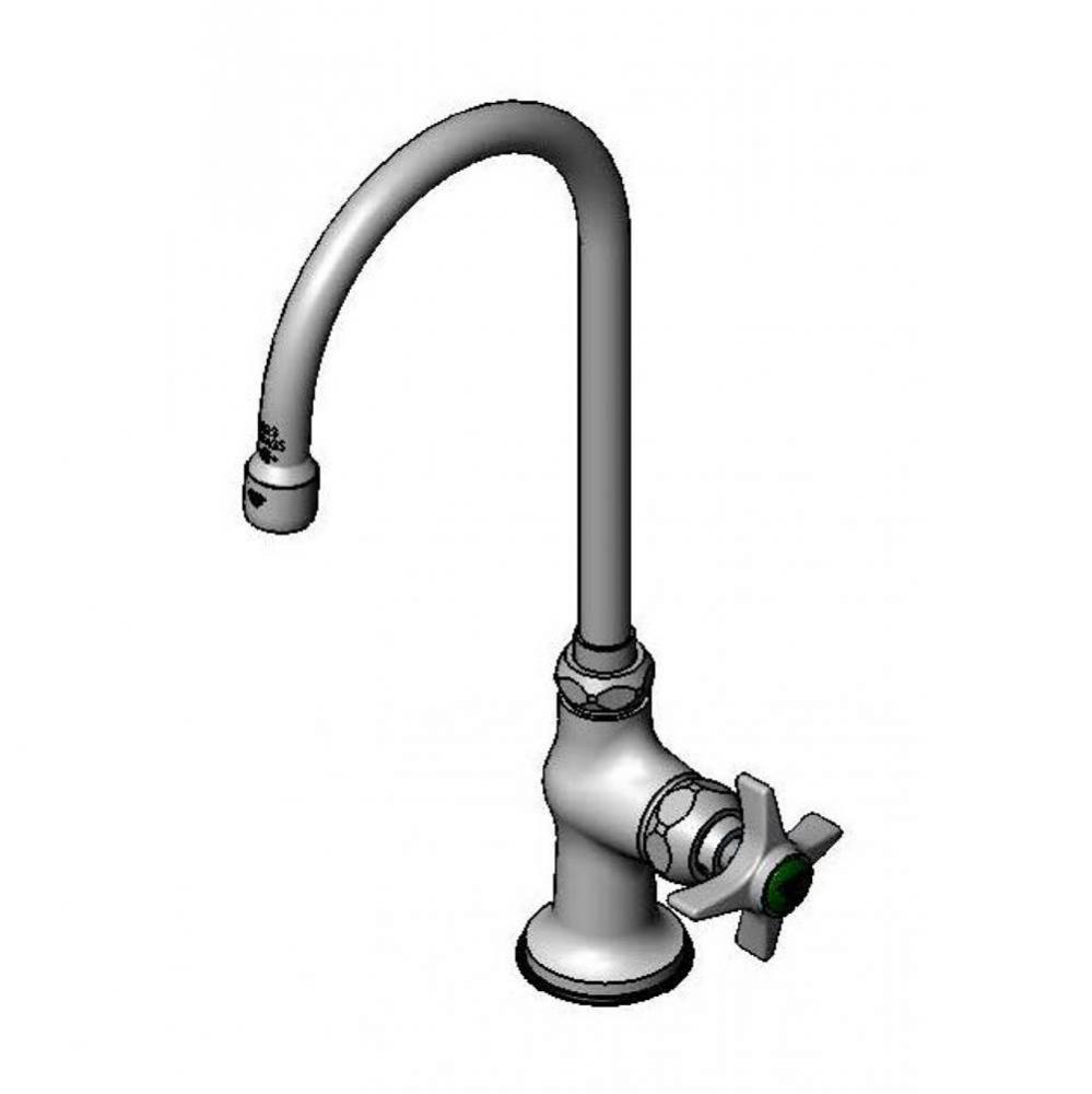 Lab Faucet, Single Temp. Control, Swivel/Rigid Gooseneck, Aerator, 1/2'' NPT Male Inlet