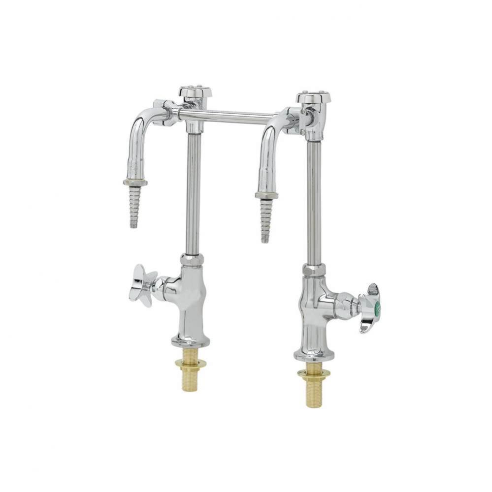 Lab Faucet, Vandal Resistant, Dual Vac. Breaker Nozzles, Clamp Brace Assembly