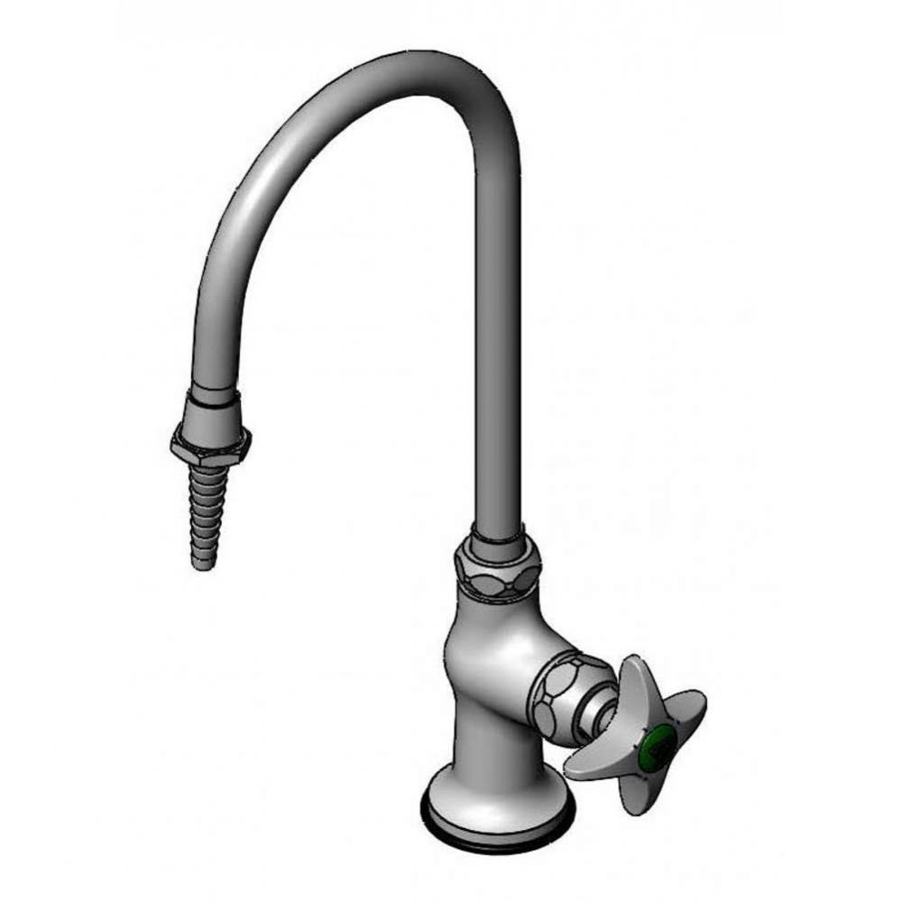 Lab Faucet, Single Temp., Swivel/ Rigid Gooseneck, Serrated Tip, 1/2'' NPSM Male Shank