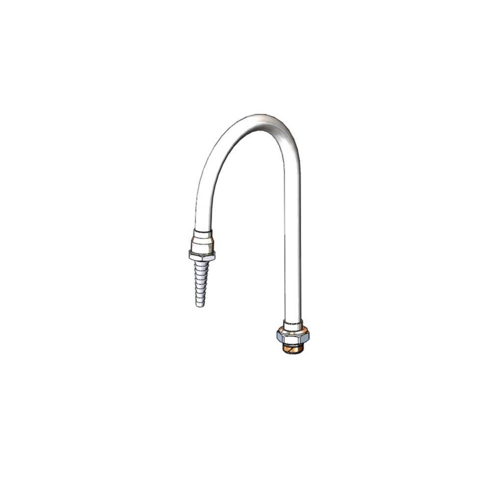 Lab Faucet, Single Temp, Swivel Gooseneck, Serrated Tip, 1/2'' NPSM Male Shank