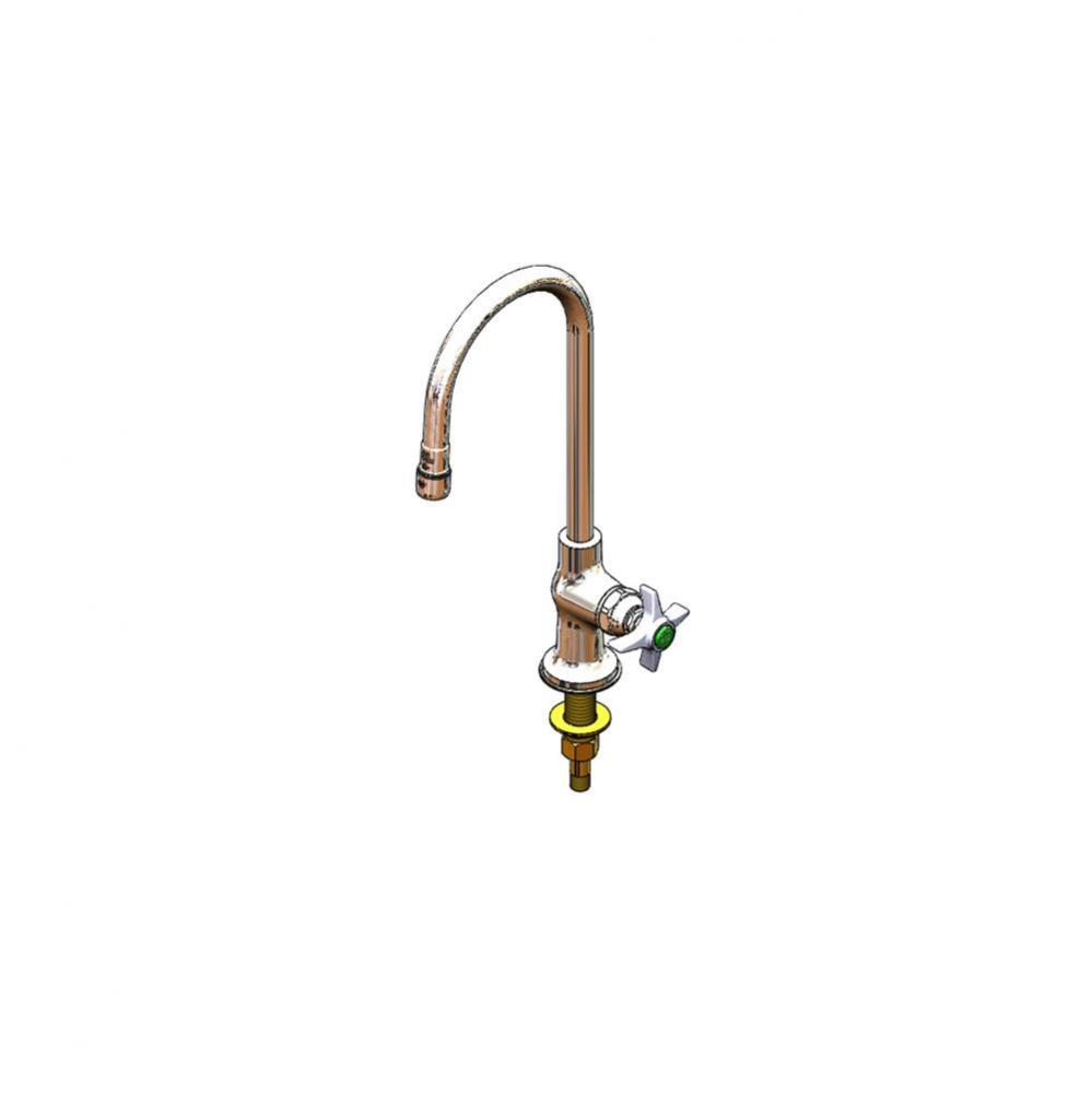 Lab Faucet, Single Temp., Swivel/Rigid Gooseneck, Aerator Outlet, 1/2'' NPSM Male Shank