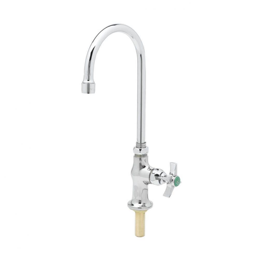 Lab Faucet, Single Temp., Swivel/Rigid Gooseneck, Aerator Outlet, 1/2'' NPSM Male Shank