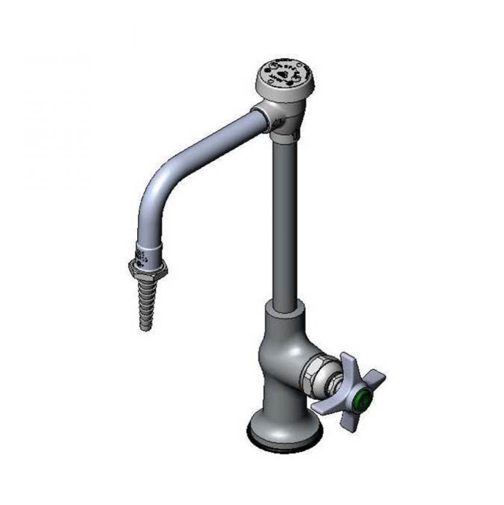 Lab Faucet, Single Temp. Control, Swivel/Rigid Vacuum Breaker Nozzle, Serrated Tip