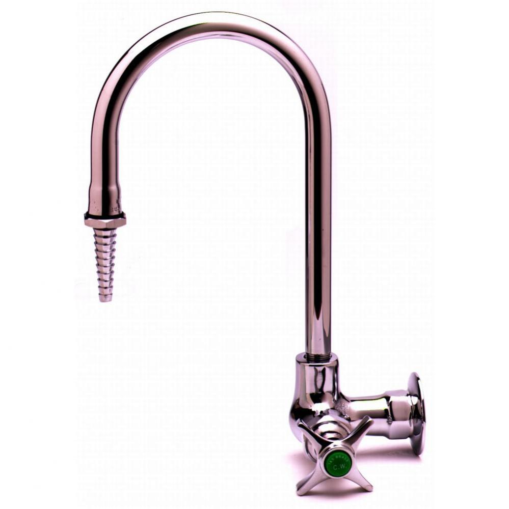 Lab Faucet, Single Temp., Wall Mount, Swivel/Rigid Vacuum Breaker Nozzle, Serrated Tip