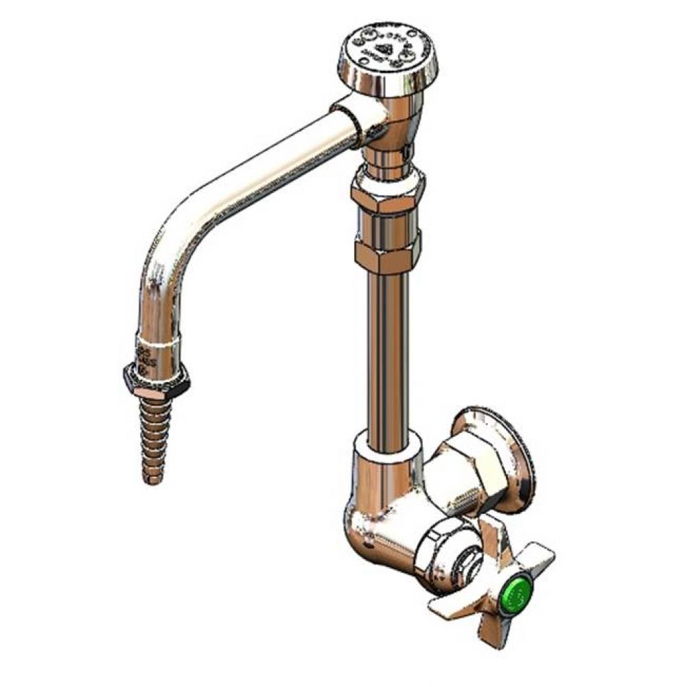 Lab Faucet, Single Temperature, Wall Mount, Swivel Vacuum Breaker Nozzle, Serrated Tip