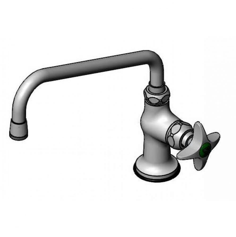 Lab Faucet, Single Temperature, 9'' Swing Nozzle, Stream Regulator Outlet, 4-Arm Lab Han