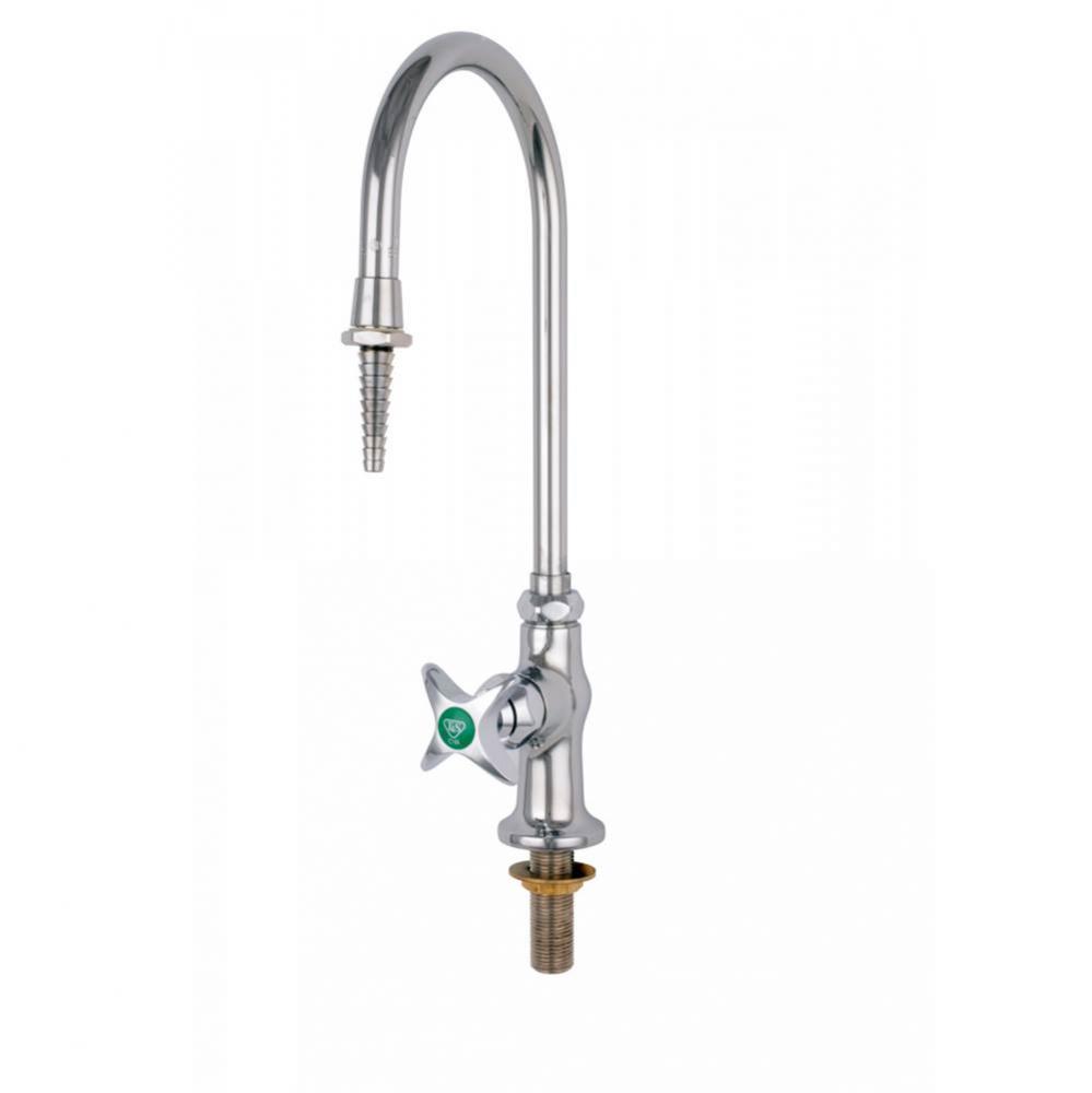 Lab Faucet, Tin-Lined, Single Temp, Eterna, 4-Arm Handle, Swivel/Rigid Gooseneck