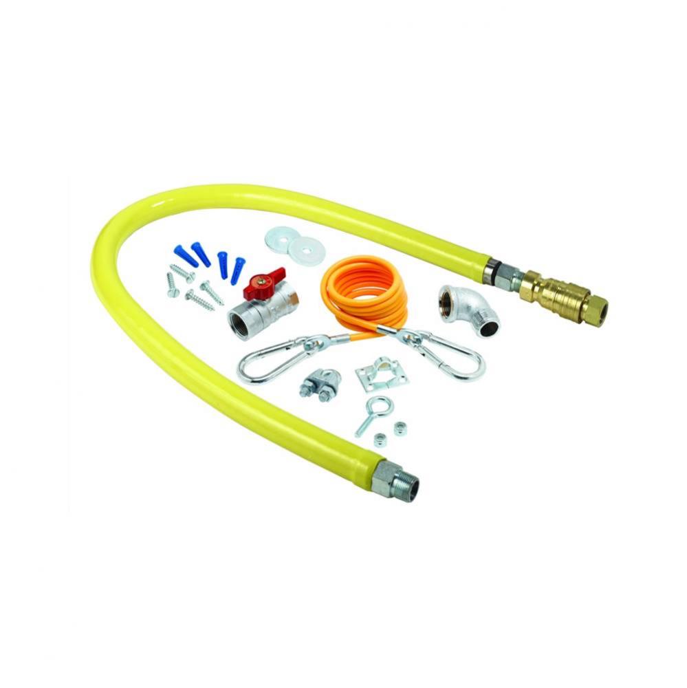 Gas Hose w/Quick Disconnect, 1/2'' NPT, 36'' Long, Includes Installation Kit