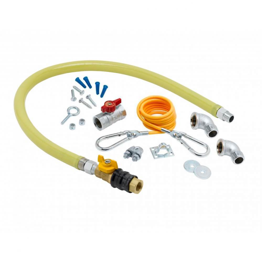 3/4'' NPT x 36'' Gas Hose, Quick-Disconnect Valve (QDV), Cable Kit & Stree
