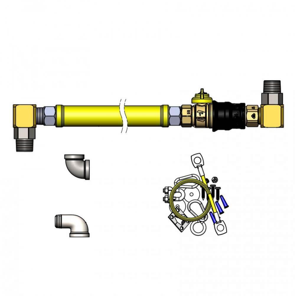 1'' x 48'' Gas Hose, Quick-Disconnect Valve (QDV), SwiveLinks, Gas Elbows &