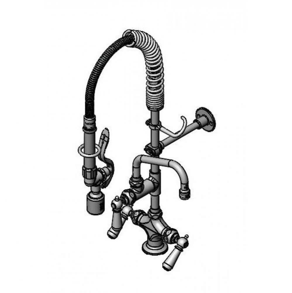 Mini Pre-Rinse w/ B-0107-C, 6'' Swivel Nozzle, Club Handles, 6'' Wall Bracket