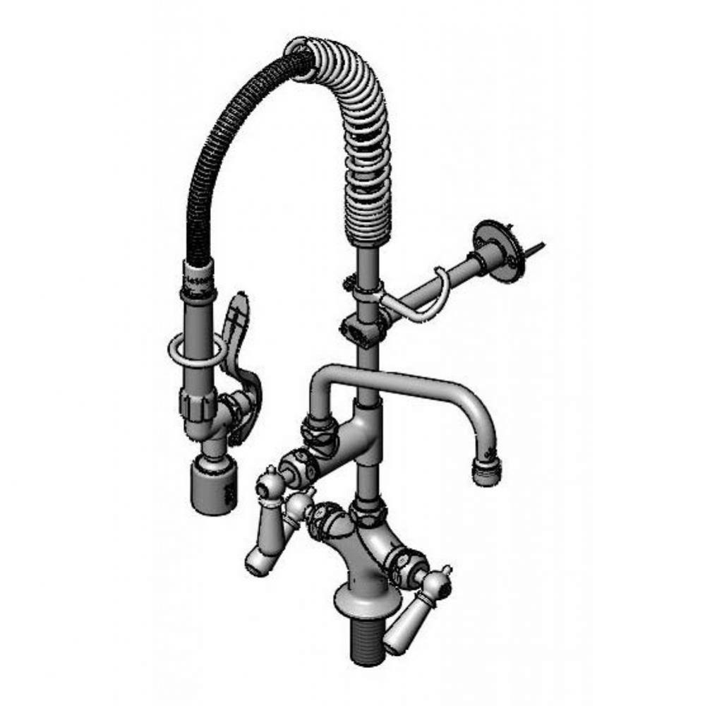 Mini-Pre-Rinse unit: B-0113 w/ B-0107-C, 8'' Swivel Nozzle, Ceramas, & Club Handles