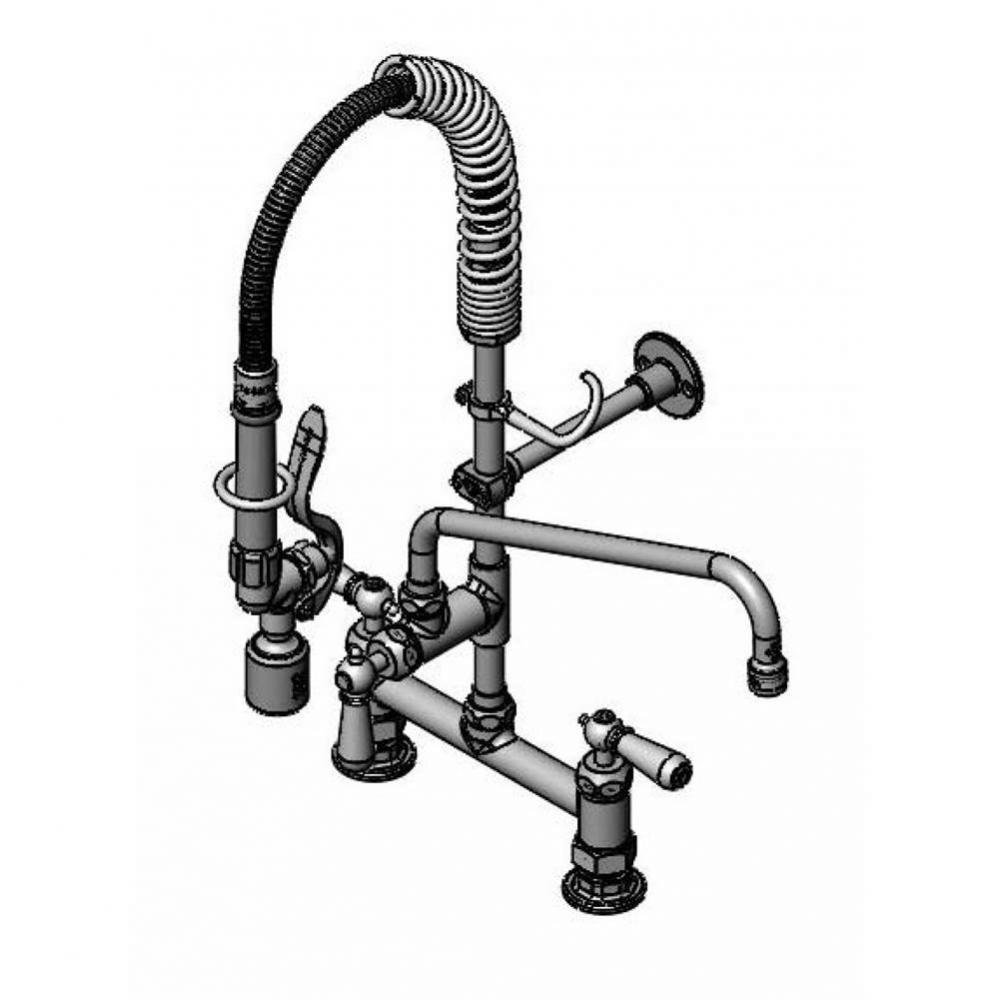 Mini-Pre-Rinse unit: 8'' Deck Mount, 12'' Swivel Nozzle, Ceramas, B-0107-C, Cl