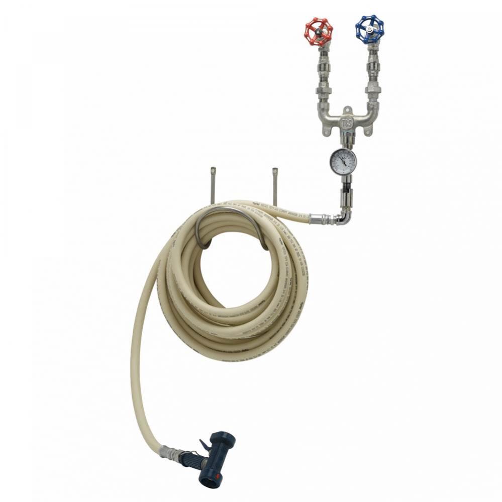 Washdown Station w/ 3/4'' Mixing Valve, Chrome Plated