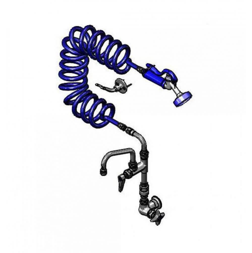 Pet Grooming, Single Hole Wall Mount w/ Vacuum Breaker, 9' Coiled Hose & PG-35AV Sprayer,