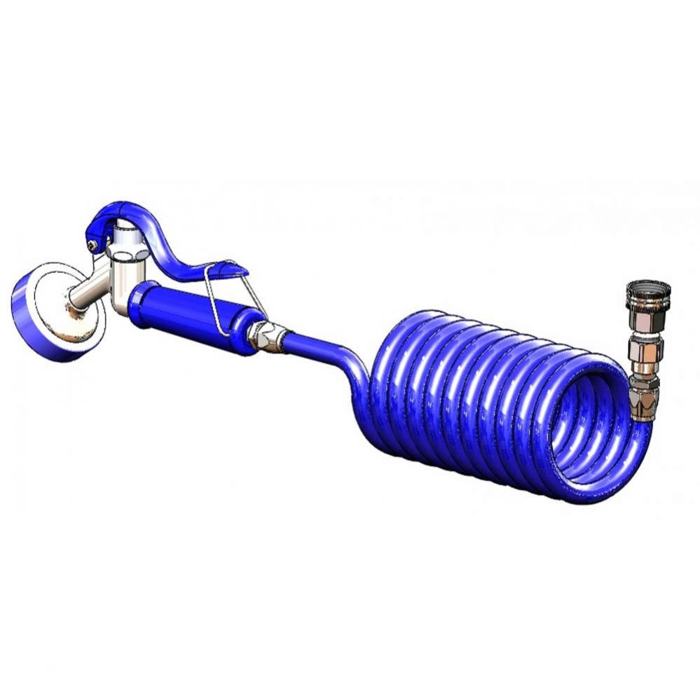 Pet Groom Aluminum Angled Spray Valve, Coiled Hose, Adapter for Male Garden Hose Thread