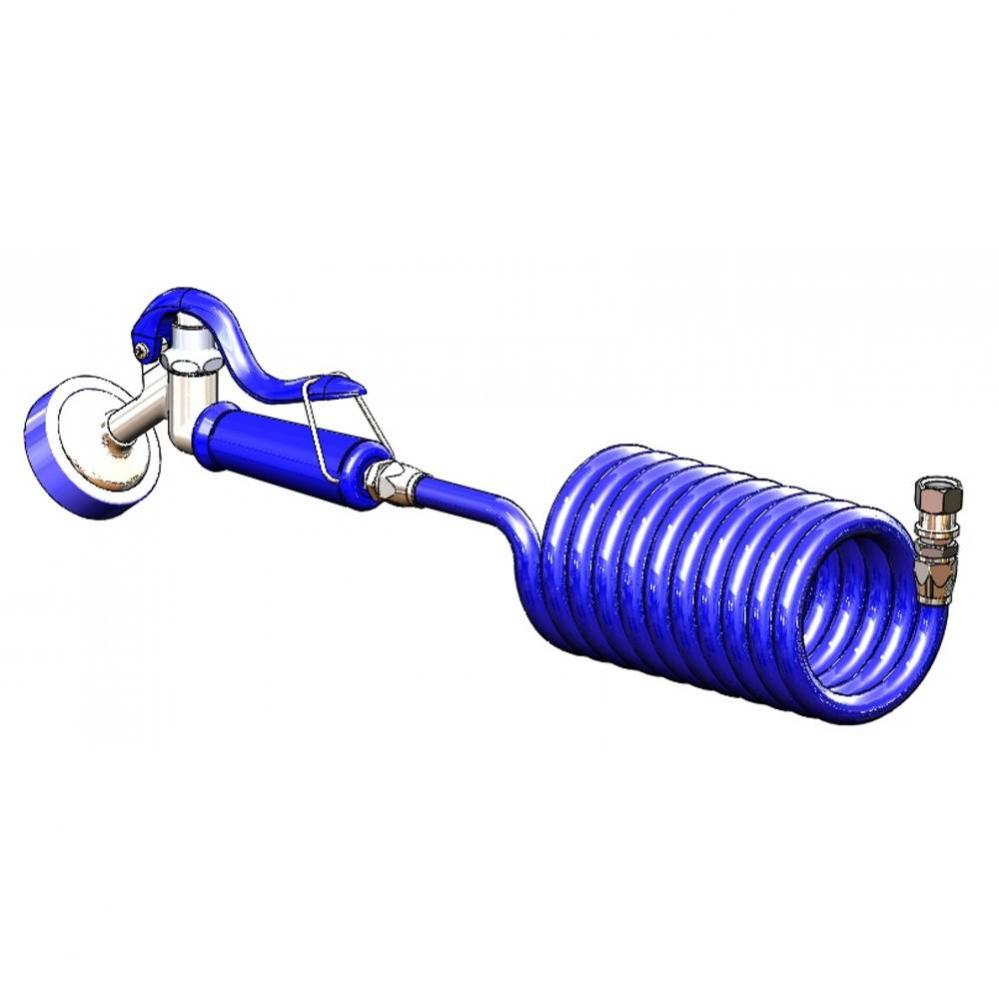 Pet Groom Aluminum Angled Spray Valve, Coiled Hose, Female Adapter to 3/8'' NPT Male Thr