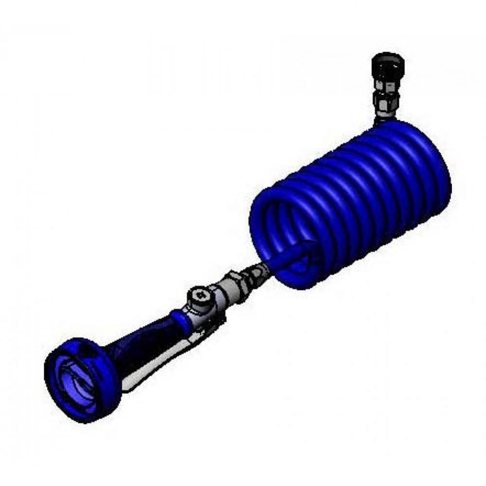 Pet Market: Hi-Flow Jet Spray, Blue Coiled Hose, 1/2'' NPT Female Inlet Adapter