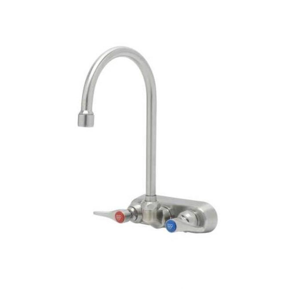 8'' Stainless Steel Deck Mount Workboard Faucet w/ Stainless Steel Lever Handles, Stainl