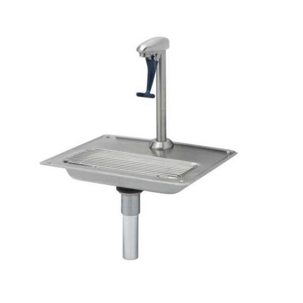 Deck Mount Stainless Steel Water Station w/ Pedestal Type Stainless Steel Glass Filler w/ SS VR Se