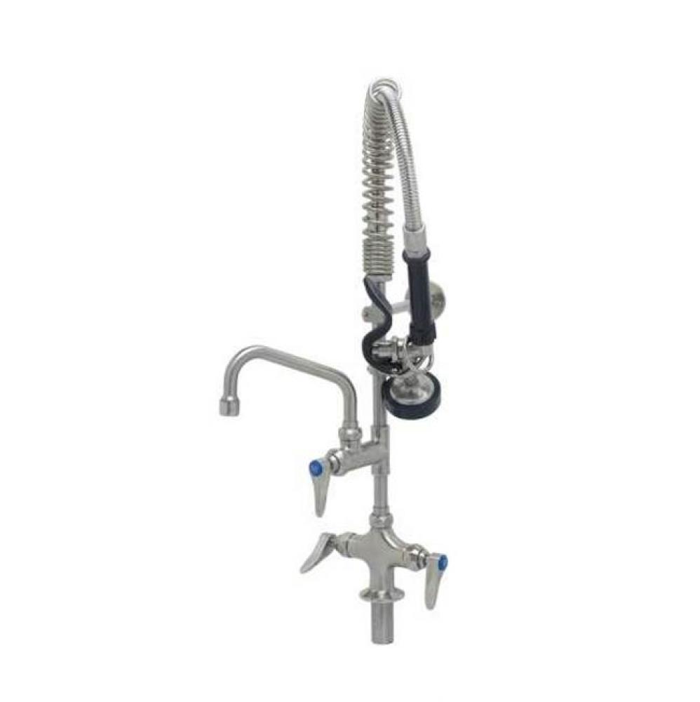 Stainless Steel Mini-Pre-Rinse unit w/ S-0107, 6'' Swing Nozzle, Lever Handles & Wal