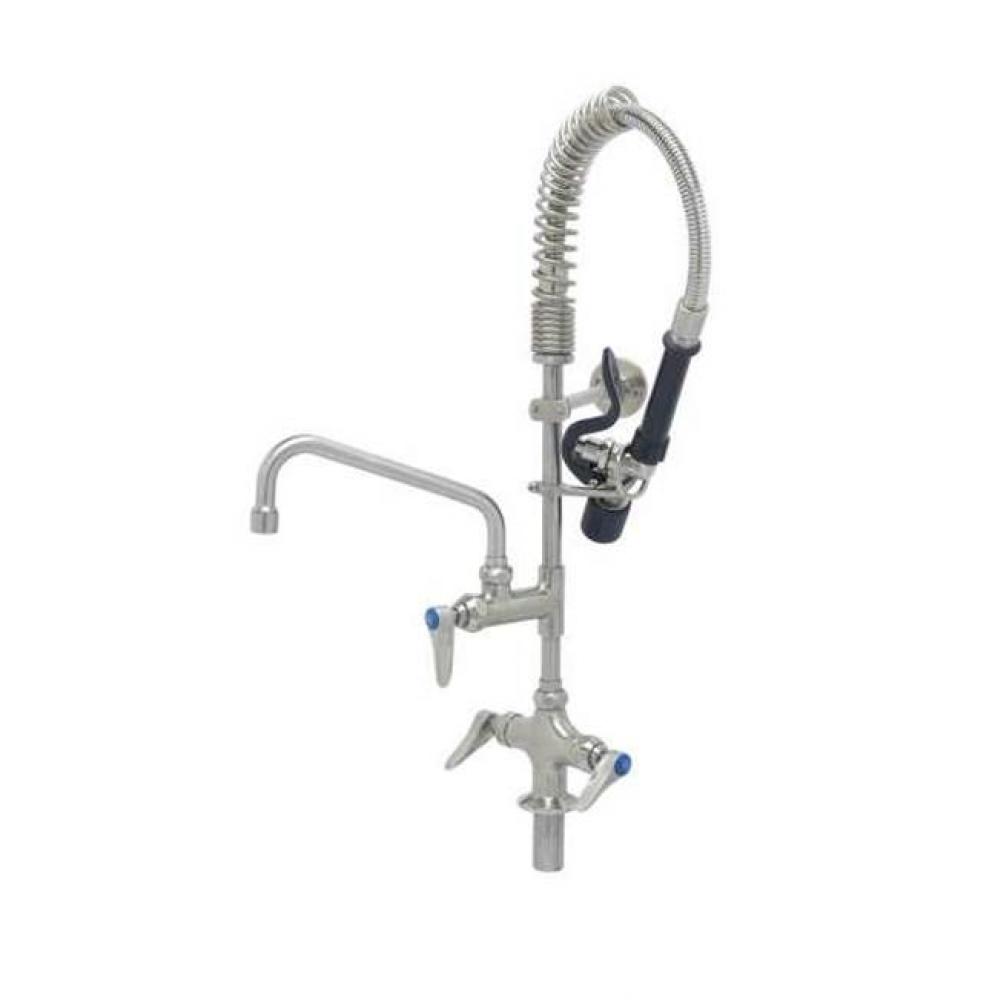 Stainless Steel Mini-Pre-Rinse unit w/ S-0107-J, 8'' Swing Nozzle, Lever Handles & W