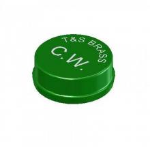 T&S Brass 001191-45 - Snap-In Index Button, Green (Cold Water)
