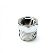 T&S Brass 001359-40 - 1/2''NPT Male x 3/8''NPT Female Hex Bushing Chrome-Plated Brass