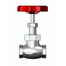T&S Brass 006648-25 - 3/4'' Globe Valve, Rough Chrome Plated (Standard Red Handle, Unless Otherwise Specified)