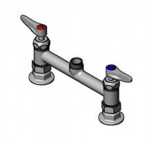 T&S Brass 019003-40 - 8'' Swivel/Rigid Deck Mixing Faucet, Ceramas w/ Check Valves, Lever Handles (Less Nozzle