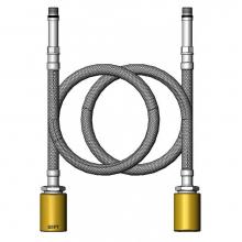 T&S Brass 019217-40 - (2) 18'' Stainless Steel Supply Hoses w/ 1/2'' BSPT Adapters