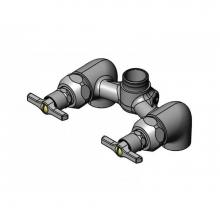 T&S Brass 0RK1 - Mixing Control Valve, Loose Key Handles, 1/2'' NPT Bottom Inlets & Swivel Outlet