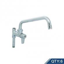 T&S Brass 5AFL12-PQ6 - Add-On Faucet w/ Quarter-Turn Ceramic Cartridge & 12'' Swing Nozzle w/ Laminar Flow