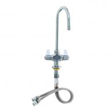 T&S Brass 5F-2SLX05A - Faucet, Deck Mount, Single Hole, 18'' Flex Hoses,5-1/2'' Swivel Gooseneck, 2.2