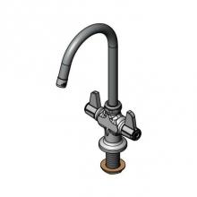 T&S Brass 5F-2SLX05C-F15 - Single Hole Deck Mount Mixing Faucet with equip Swivel Gooseneck with 1.5 GPM Aerator and equip Qu